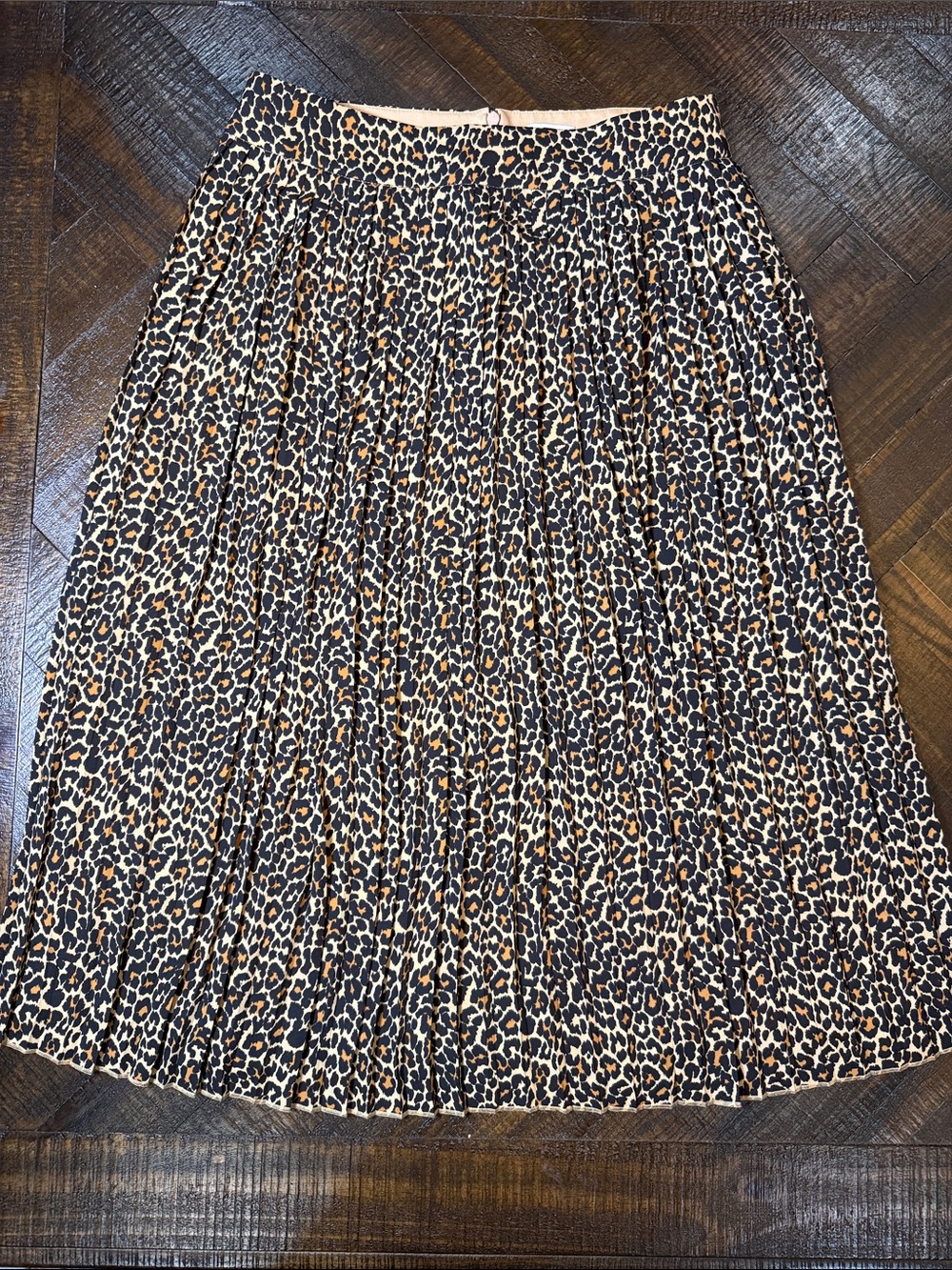 J.Crew Leopard Animal Print Pleated Midi Skirt Size 8 NWT
